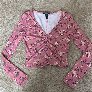 Forever 21 cropped floral long sleeve